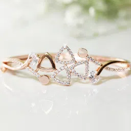 Manuvi Jewels Women American Diamond Rose Gold-Plated Kada-image-42