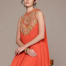 Ritu Kumar Floral Embroidered Maxi Dress-image-99
