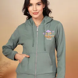 Thirty Threads Women Graphic Printed Hooded Front-Open Sweatshirt-picture-34