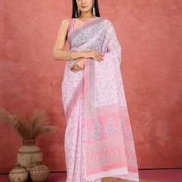 SHANVIKA Floral Printed Pure Cotton Saree-image-47