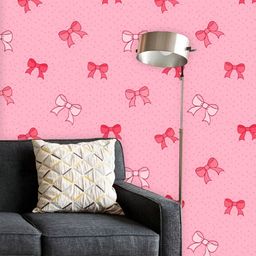 ArtzFolio Printed UV-Resistant Anti-Bacterial Pink BowsPeel & Stick Wallpaper-image-86