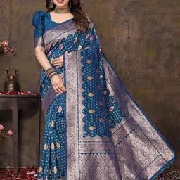 KALINI Ethnic Motifs Woven Design Zari Banarasi Saree-image-95