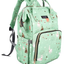 PACKNBUY Diaper Bag Backpack Unicorn Print Baby Travel and Storage Bag - Green-image-22