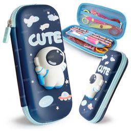 Fiddlerz Pencil Case for Kids Pen Pencil Pouches Coin Holder Stationery Box Large Storage 3D EVA Pencil Pouch for Girls School Supplies Stationary Organizer - Blue-23