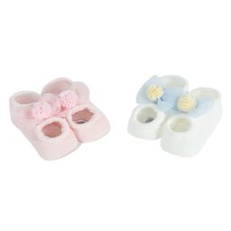 Kidofash Pack Of 2 Flower Detailed Socks - Cream & Light Pink-image-56