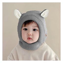 SYGA Winter Warm Ear Protection Knitted Woollen Cap Grey - Diameter 12cm-image-99