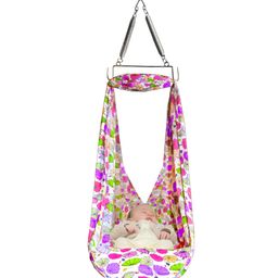 VParents Chunky  Baby Swing Cradle with and Spring (Pink)-26