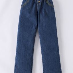 Mark & Mia Full Length Jeans with Embroidery - Navy Blue-image-74