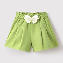 Mark & Mia Solid Colour Shorts With Bow Applique - Light Green-image-68