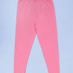 Kiddopanti Cotton Spandex Knit Solid Leggings - Pink-picture-14