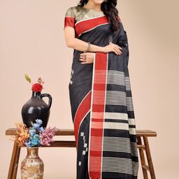 Astita Geometric Printed Saree With Blouse Piece-image-31