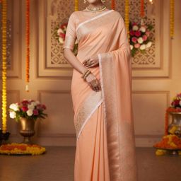 Anouk Woven Design Zari Linen Blend Handloom Banarasi Saree-picture-38