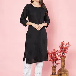 HERE&NOW Women Floral Thread Work Kurta-30