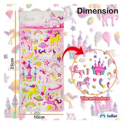 FunBlast Cute Unicorn Theme Kawaii Stickers Set of 4 Sheet - Multicolor image 3