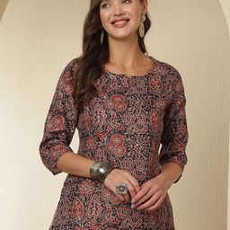 Anouk Rustic Ethnic Motifs Printed Kurti-image-52