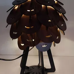 OLIVE TREE Brown Abstract Shaped Wood Table Lamp image 5
