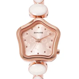 Sonata Women Printed Dial & Stainless Steel Bracelet Style Straps Analogue Watch 8185WM02-image-36