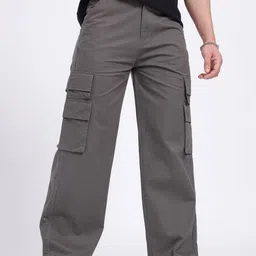 glitchez Men Relaxed Fit Cargo-Style Trousers-image-17
