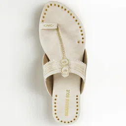 Signature Sole Striped One Toe Flats-picture-10