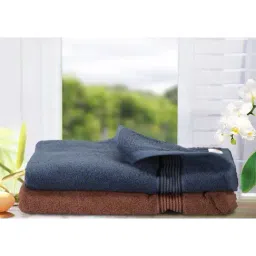 Bianca D'ross Navy & Brown 380 GSM Bath Towels - Set of 2-27