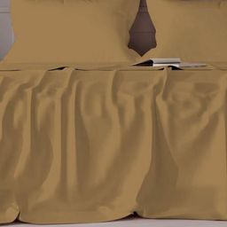VINTANA Brown King Bedsheet with 2 Pillow Covers-image-83