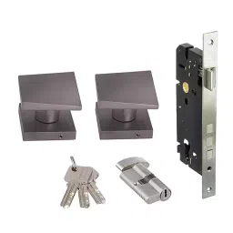 Aquieen 15x5x6 cm Malleable Square Satin Black Mortise Handle Set, AQN 593-image-44