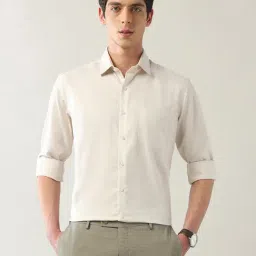 Arrow Yellow Cotton Slim Fit Self Formal Shirt-image-93