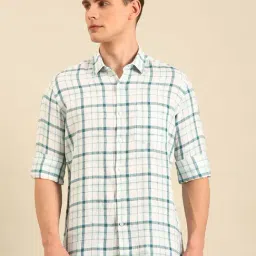 Linen Club White Linen Slim Fit Casual Shirt-picture-35