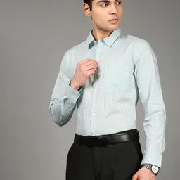 Chennis Men Slim Fit Micro Checked Spread Collar Cotton Formal Shirt-picture-43