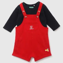 United Colors of Benetton Infant Boys Red & Navy Blue Cotton Solid Clothing Set-image-94