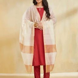 Fabindia White Regular Fit Dupatta-image-37