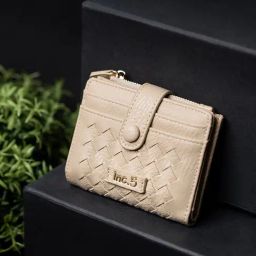 Inc.5 Beige Woven Medium Wallet-image-0