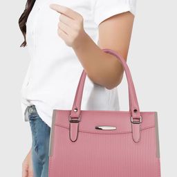 SPOTIC Oversized Structured Satchel with Cut Work image 5