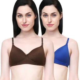 Lady Lyka Multicolor Non Wired Padded T-Shirt Bra (Pack Of 2)-picture-42