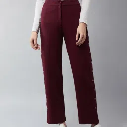 DOLCE CRUDO Wine Relaxed Fit Trousers-picture-39