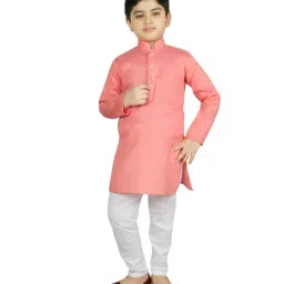 SG Yuvraj Kids Pink & White Solid Kurta with Churidars-image-36