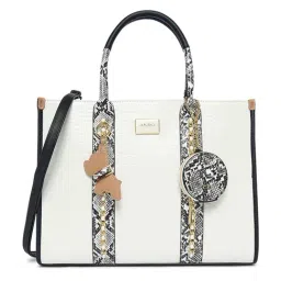 AKIKI LONDON White HOUNSLOW 39 Animal Effect Large Tote-picture-4