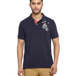 Royal Enfield Navy Applique Polo T-Shirt-picture-29