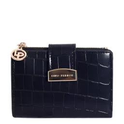Lino Perros Black Textured Wallet for Women-85
