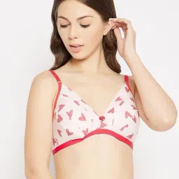 Clovia Baby Pink Non Wired Non Padded Plunge Bra-picture-32