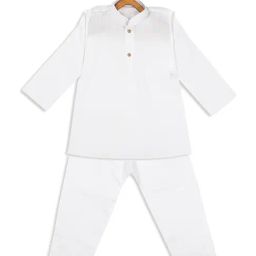 VASTRAMAY SISHU White Cotton Regular Fit Kurta Set-image-94