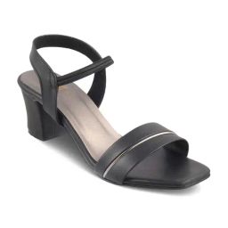 Tresmode Women's Black Ankle Strap Sandals-image-3