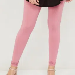 Melange by Lifestyle Pink Cotton High Rise Leggings-5