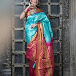 bigben textile Woven Design Zari Silk Blend Banarasi Saree-picture-30
