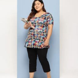 Aarika Multi-Color Printed Short Sleeves Swimsuit With Goggles image 4