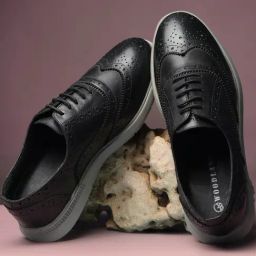Woodland Men's Black Brogues Shoes-picture-1