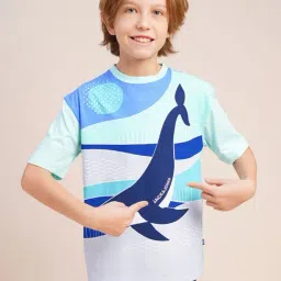 Jack & Jones Junior Boys Blue Whale Printed Cotton T-shirt-image-15
