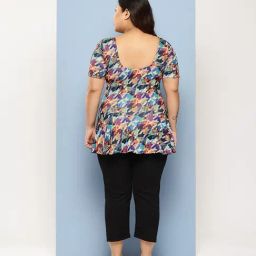 Aarika Multi-Color Printed Short Sleeves Swimsuit With Goggles image 2