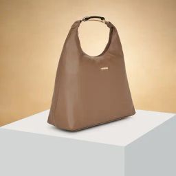 Forever Glam by Pantaloons Taupe Solid Medium Shoulder Handbag-image-45
