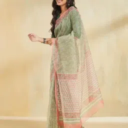 Fabindia Multicolored Regular Fit Printed Saree image 3